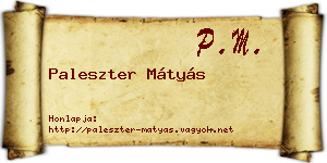 Paleszter Mátyás névjegykártya